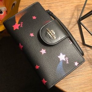 COACH Tech Wallet w/ Disco Star Print